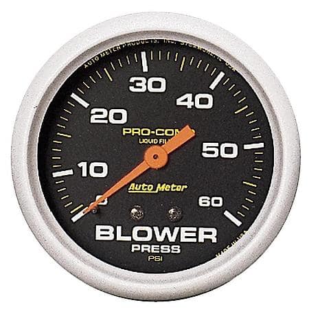 Gauge; Blower Press; 2 5/8"; 60 PSI; Liquid Filled Mechanical; Pro-Comp