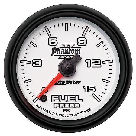 Gauge; Fuel Pressure; 2 1/16"; 15 PSI; Digital Stepper Motor; Phantom II