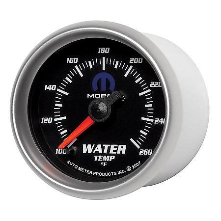 Gauge; Water Temperature; 2 1/16"; 100-250 Deg. F; Electric; Black; Mopar