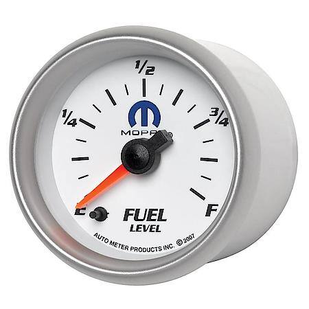 Gauge; Fuel Level; 2 1/16"; 0-280O Programmable; White; Mopar