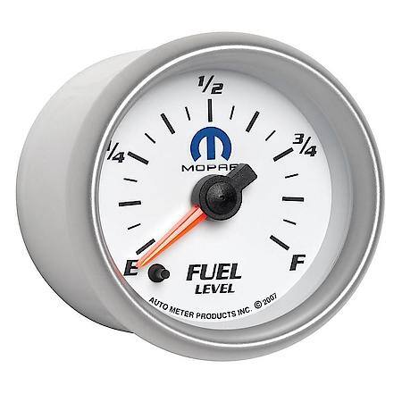 Gauge; Fuel Level; 2 1/16"; 0-280O Programmable; White; Mopar