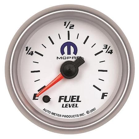 Gauge; Fuel Level; 2 1/16"; 0-280O Programmable; White; Mopar
