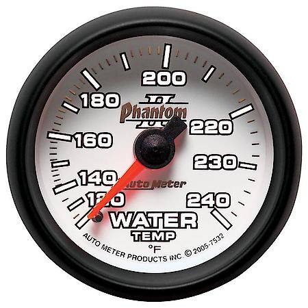 Gauge; Water Temperature; 2 1/16"; 120-240 Deg. F; Mechanical; Phantom II