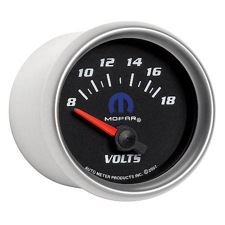 Gauge; Voltmeter; 2 1/16"; 18V; Electric; Black; Mopar
