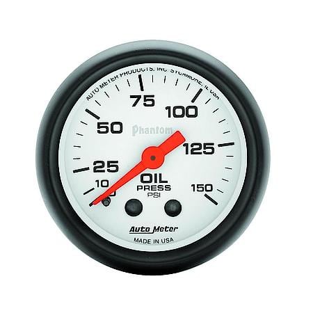 Gauge; Oil Pressure; 2 1/16"; 150 PSI; Mechanical; Phantom