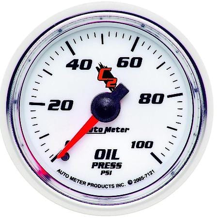 Gauge; Oil Pressure; 2 1/16"; 100 PSI; Mechanical; C2