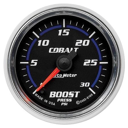 Gauge; Boost; 2 1/16"; 30 PSI; Digital Stepper Motor; Cobalt