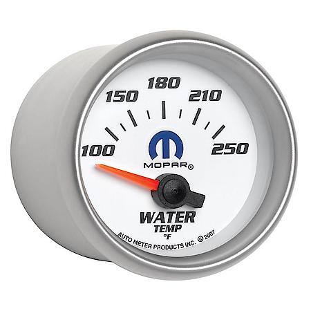 Gauge; Water Temperature; 2 1/16"; 100-250 Deg. F; Electric; White; Mopar