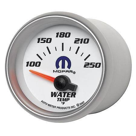 Gauge; Water Temperature; 2 1/16"; 100-250 Deg. F; Electric; White; Mopar