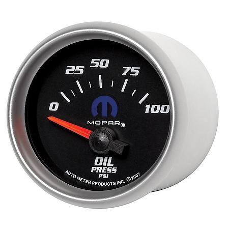 Gauge; Oil Pressure; 2 1/16"; 100 PSI; Electric; Black; Mopar
