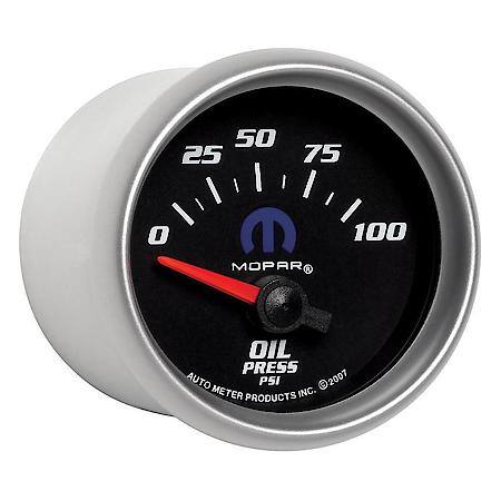 Gauge; Oil Pressure; 2 1/16"; 100 PSI; Electric; Black; Mopar