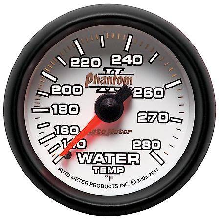 Gauge; Water Temperature; 2 1/16"; 140-280 Deg. F; Mechanical; Phantom II