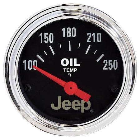 Gauge, Oil Temp, 2 1/16", 250  Deg. F, Electrical, Jeep
