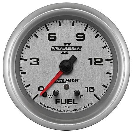 Gauge; Fuel Press; 2 5/8"; 15 PSI; Stepper Motor With Peak/Warn; Ultra-Lite II