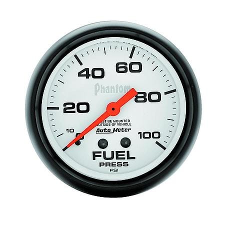 Gauge; Fuel Pressure; 2 5/8"; 100 PSI; Mechanical; Phantom