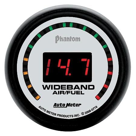 Gauge; Air/Fuel Ratio-Wideband; Street; 2 1/16"; 10 1-17 1; Digital; Phantom