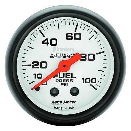 Gauge; Fuel Pressure; 2 1/16"; 100 PSI; Mechanical; Phantom