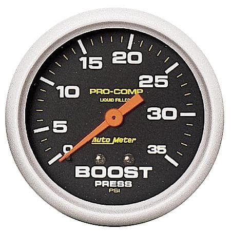 Gauge; Boost Press; 2 5/8"; 35 PSI; Liquid Filled Mechanical; Pro-Comp