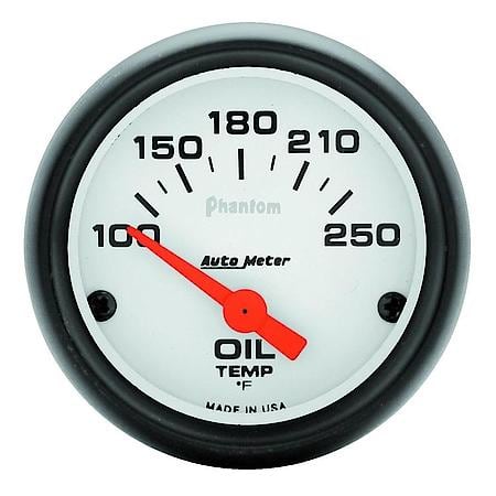 Gauge; Oil Temperature; 2 1/16"; 100-250 Deg. F; Electric; Phantom