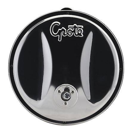 Round Convex Mirror with Offset Ball Stud - 8", Stainless Steel