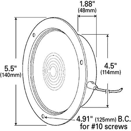 Backup Lamp - Clear, Stainless Steel, Recessed