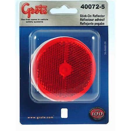 Round Stick-On Reflector - 2.5", Red