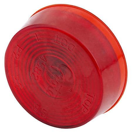 Clearance Marker Lamp, 2", Red, Sealed, with Optic Lens