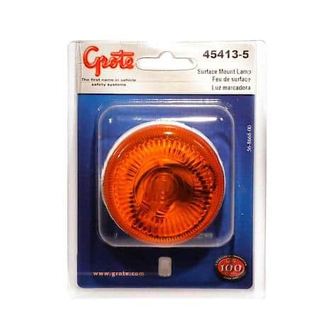 Surface Mount Single Bulb Clearance Marker Light, 2-1/2", Amber