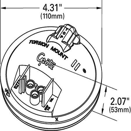 Torsion Mount II Single System Backup Light - 4", Female Pin