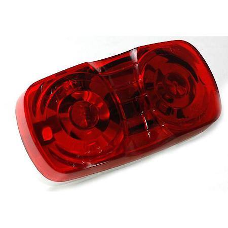 Two-Bulb Square-Corner Clearance Marker Light, Duramold, Red