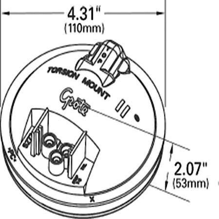 Torsion Mount ® II 4" Stop Tail Turn Light, Front Park, Female Pin, Yellow Turn