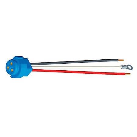 Stop Tail Turn Three-Wire Plug-In Pigtail For Male Pin Lights, 11" Long, Chassis Ground