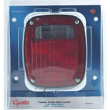 Stop/Turn/Tail Lamp, Red, 3-Stud, Fits Peterbilt/Chevy/Jeep/GMC