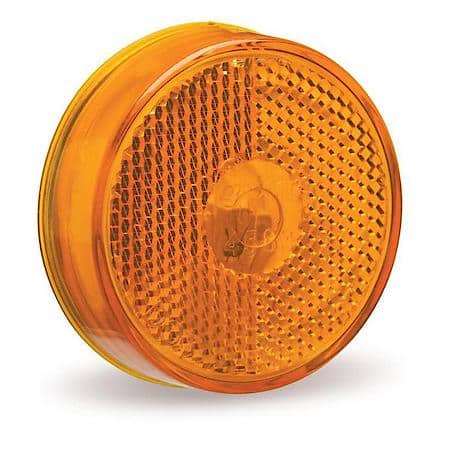 Round Clearance Marker Light, 2-1/2", Built-In Reflector, 12V