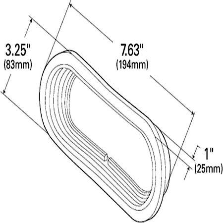 Grommet for 6" Oval Light, Open Grommet