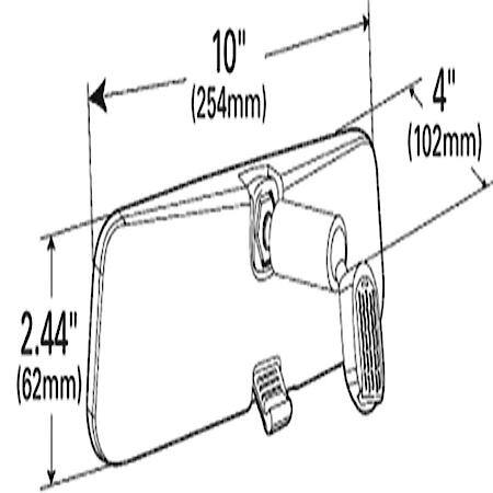 Inside Rear View Mirror - 10", Black