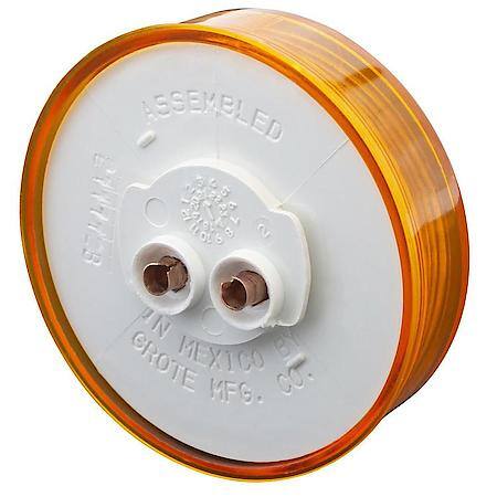 Round Clearance Marker Light, 2-1/2", Optic Lens, Amber
