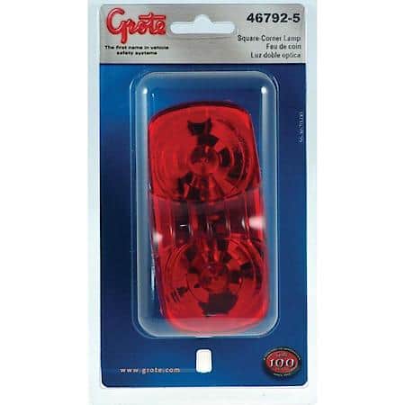Two-Bulb Square-Corner Clearance/Marker Lamp, Duramold
