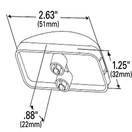 Small Rectangular License Light, Clear