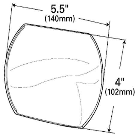 Stick-On Convex Mirror, 4" x 5 1/2" Rectangular