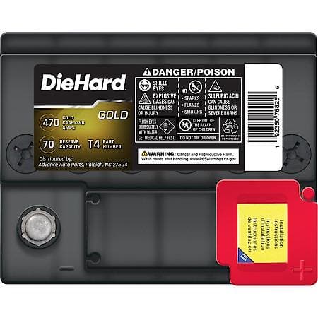 Battery : T4 Group Size, 470 CCA, 585 CA, 70 Minute Reserve Capacity
