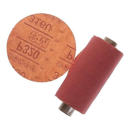 3M Red Abrasive PSA Disc, 01603, 5 in, P320 A Wt, 100 dscs pr rl, 6 rl pr cs (Sold by each)