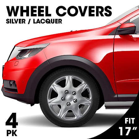 AutoCraft 17" Wheel Cover: 7-Spoke, Silver, High Impact Plastic, 4 Pack