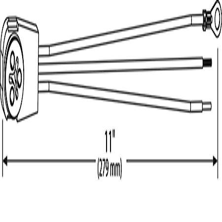 Stop Tail Turn Three-Wire 90 º Plug-In Pigtail For Male Pin Lights, 11" Long