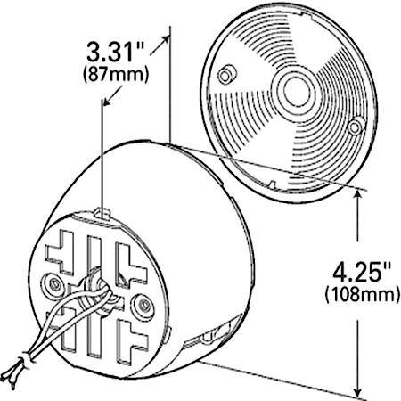 Universal Mount Stop Tail Turn Light License Window, 4"