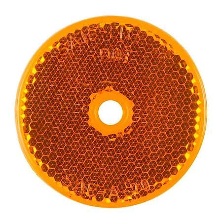 Sealed Center-Mount Reflector, 2" Yellow