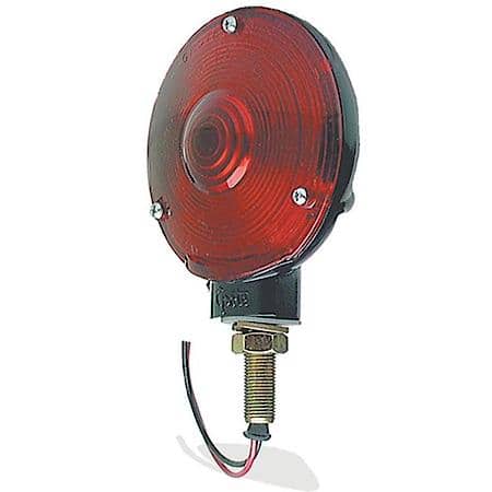 4" Die-Cast Single-Face Light, Double Contact, Black Finish, Red