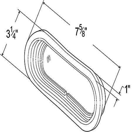 Grommet for 6" Oval Light, Closed Back