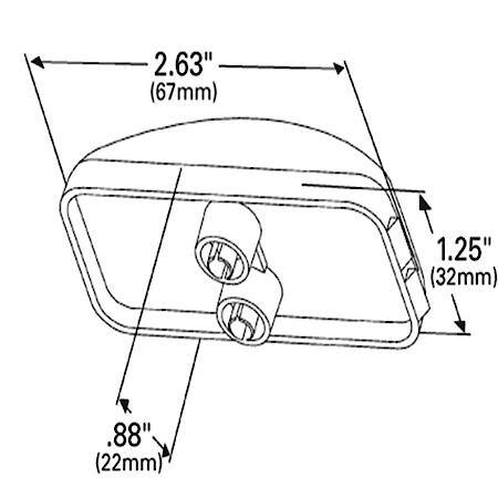Small Rectangular Utility Light, Clear