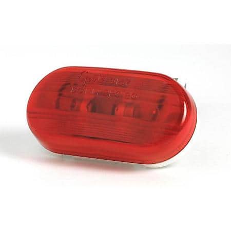 Two-Bulb Oval Pigtail-Type Clearance Marker Light, Optic Lens, Red